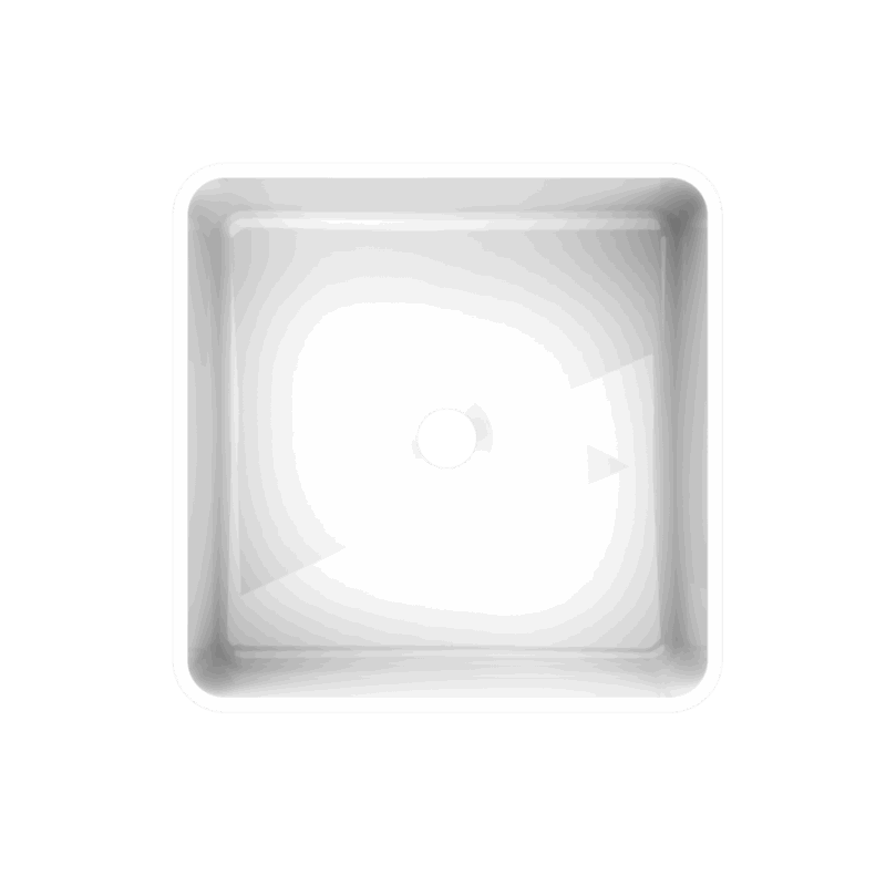 WAS101552-Arcqua-Case-opbouw-waskom-vierkant-37x37-glans-wit-top Arcqua Case opbouw waskom vierkant 37 x 37 glans wit