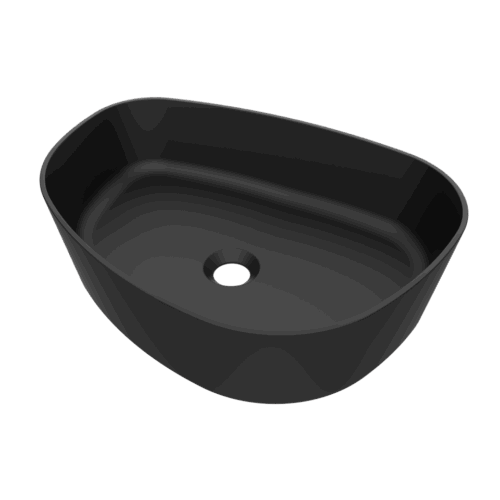 WAS123440-Arcqua-Rocker-opbouw-waskom-organisch-r-50x37-mat-zwart-persp Arcqua Rocker opbouw waskom organisch r 50 x 37 mat zwart