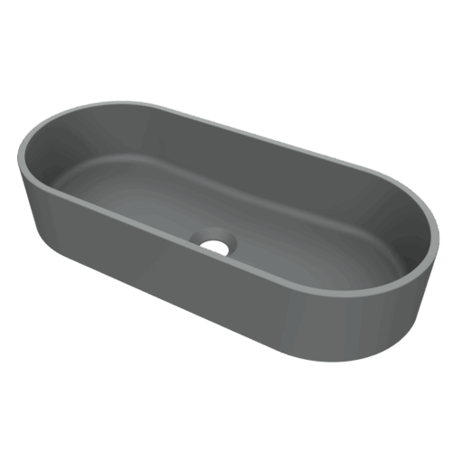 Arcqua Case opbouw waskom ovaal 60 x 26 mat grijs