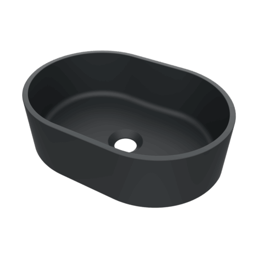 Arcqua Case opbouw waskom ovaal 40 x 28 mat antraciet