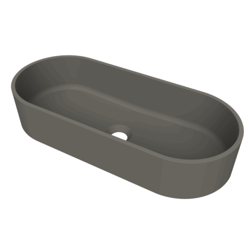 Arcqua Case opbouw waskom ovaal 60 x 26 mat quartz grijs