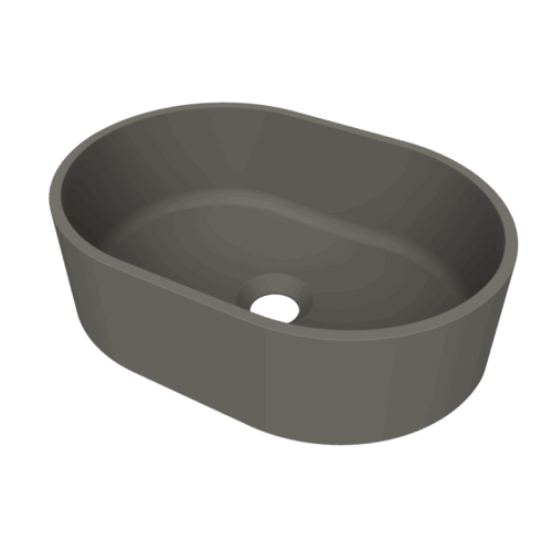 Arcqua Case opbouw waskom ovaal 40 x 28 mat quartz grijs