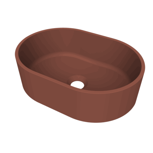 Arcqua Case opbouw waskom ovaal 40 x 28 mat terracotta