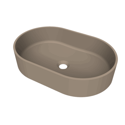 Arcqua Case opbouw waskom ovaal 55 x 36 mat truffel