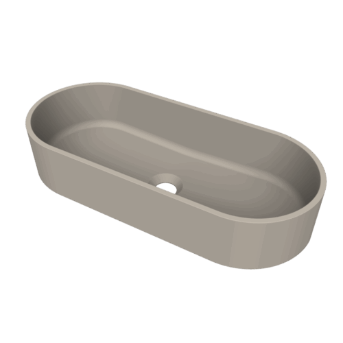 Arcqua Case opbouw waskom ovaal 60 x 26 mat klei