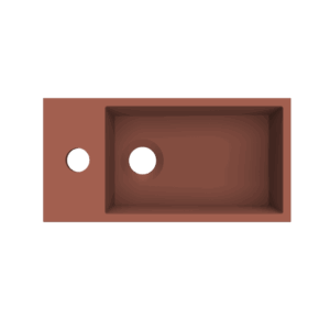 Flair fontein 36 x 18 links z/o met kraangat mat terracotta